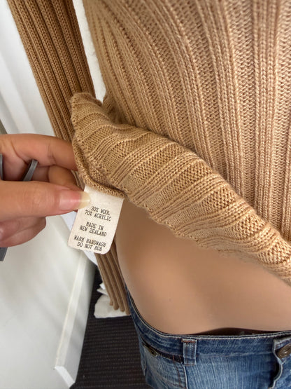 NZ 00's Wool blend ribbed knit w zipper • Size S