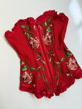 Load image into Gallery viewer, 00's Embroidered zipper corset • Size S
