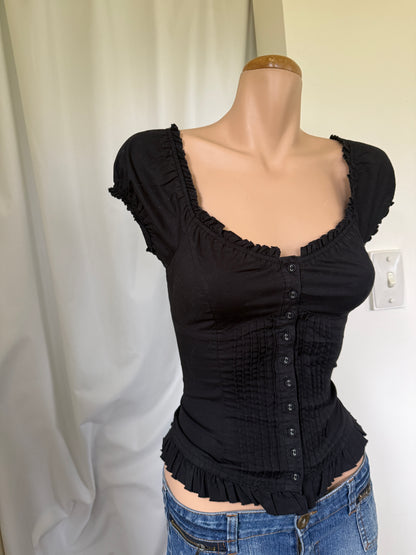 00s Guess milkmaid top w lace up back • Size XS