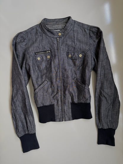 00’s Guess linen blend biker jacket • Size S