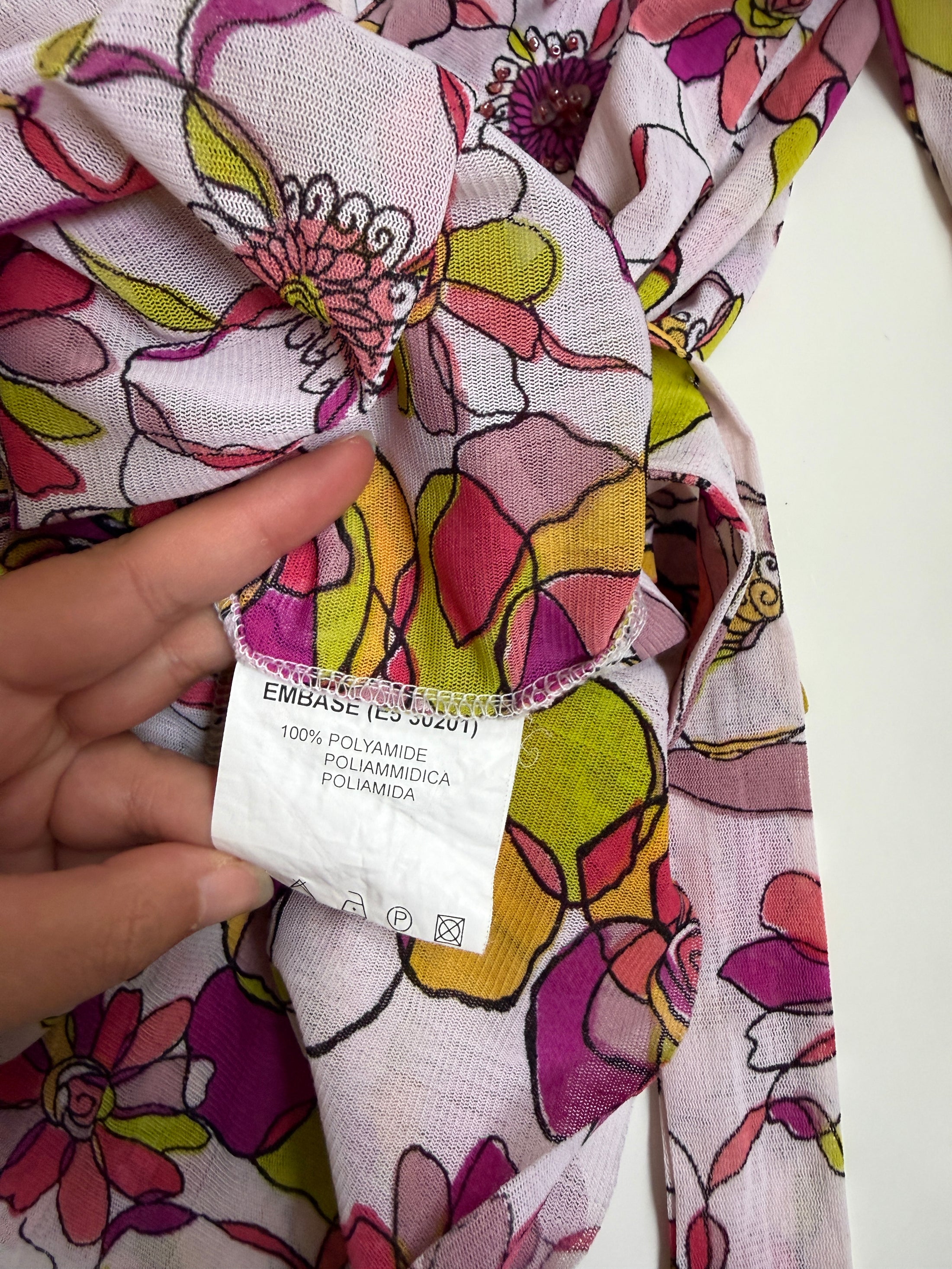 00's Derhy mesh beaded sequin fairy wrap top • Size S