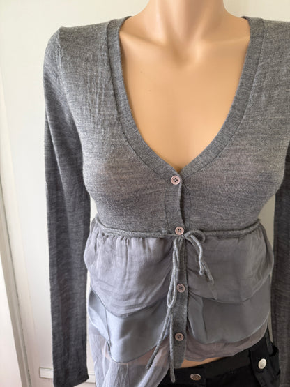 00's Mango knit silk blend baby doll cardigan • Size XS/S