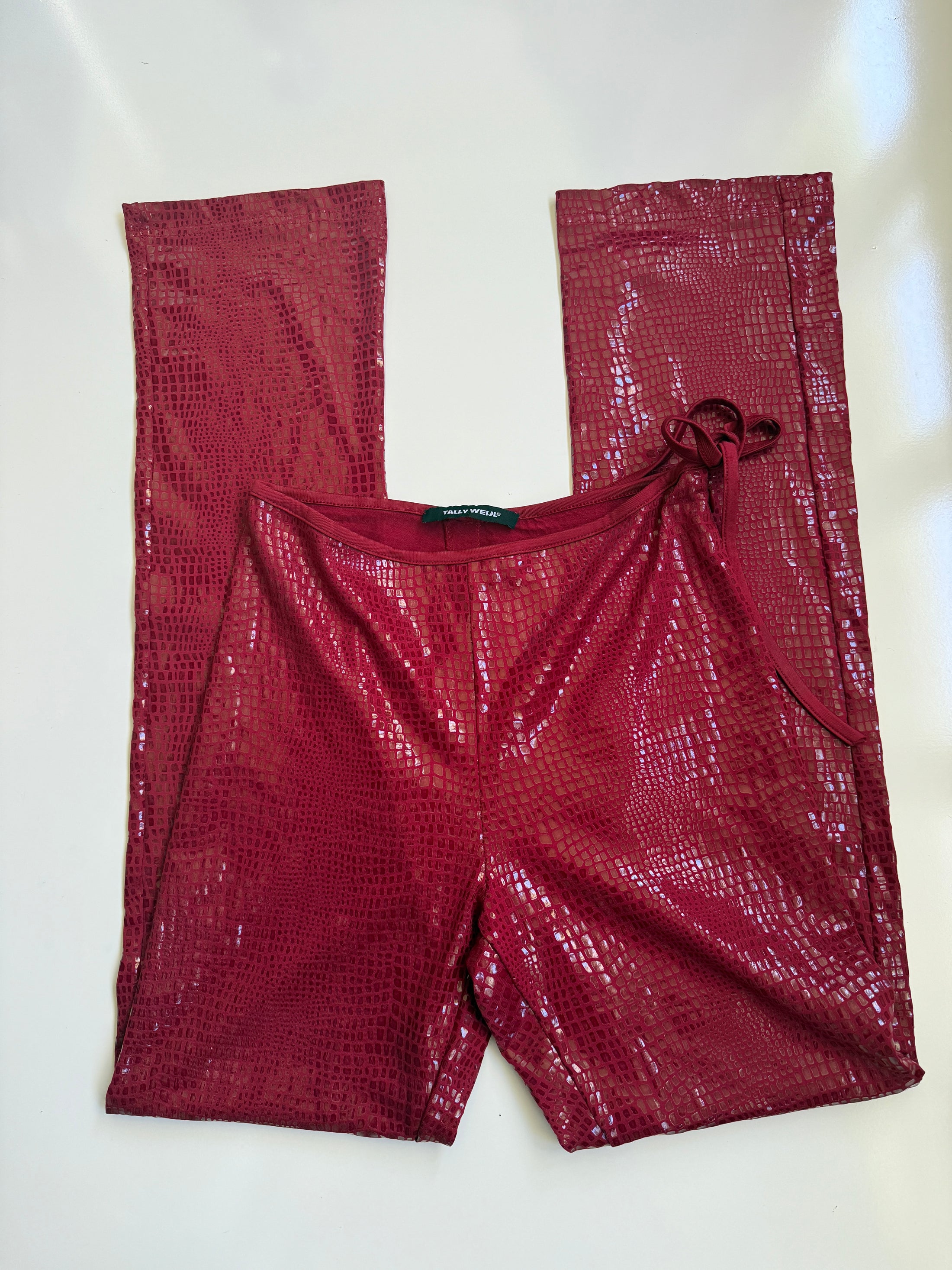 French 90's Tally Weijl rave boot cut pants w tie waist• Size S