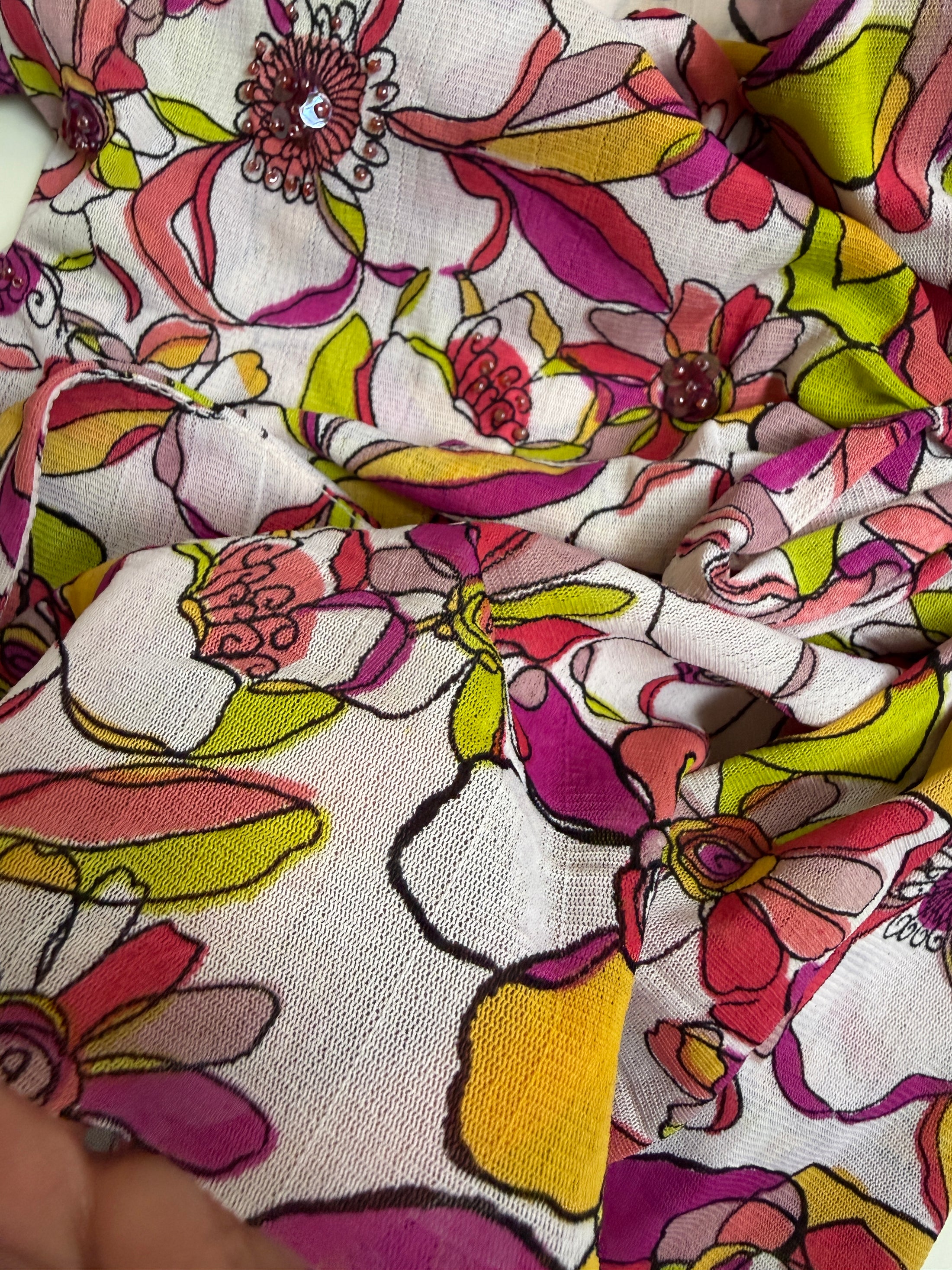 00's Derhy mesh beaded sequin fairy wrap top • Size S