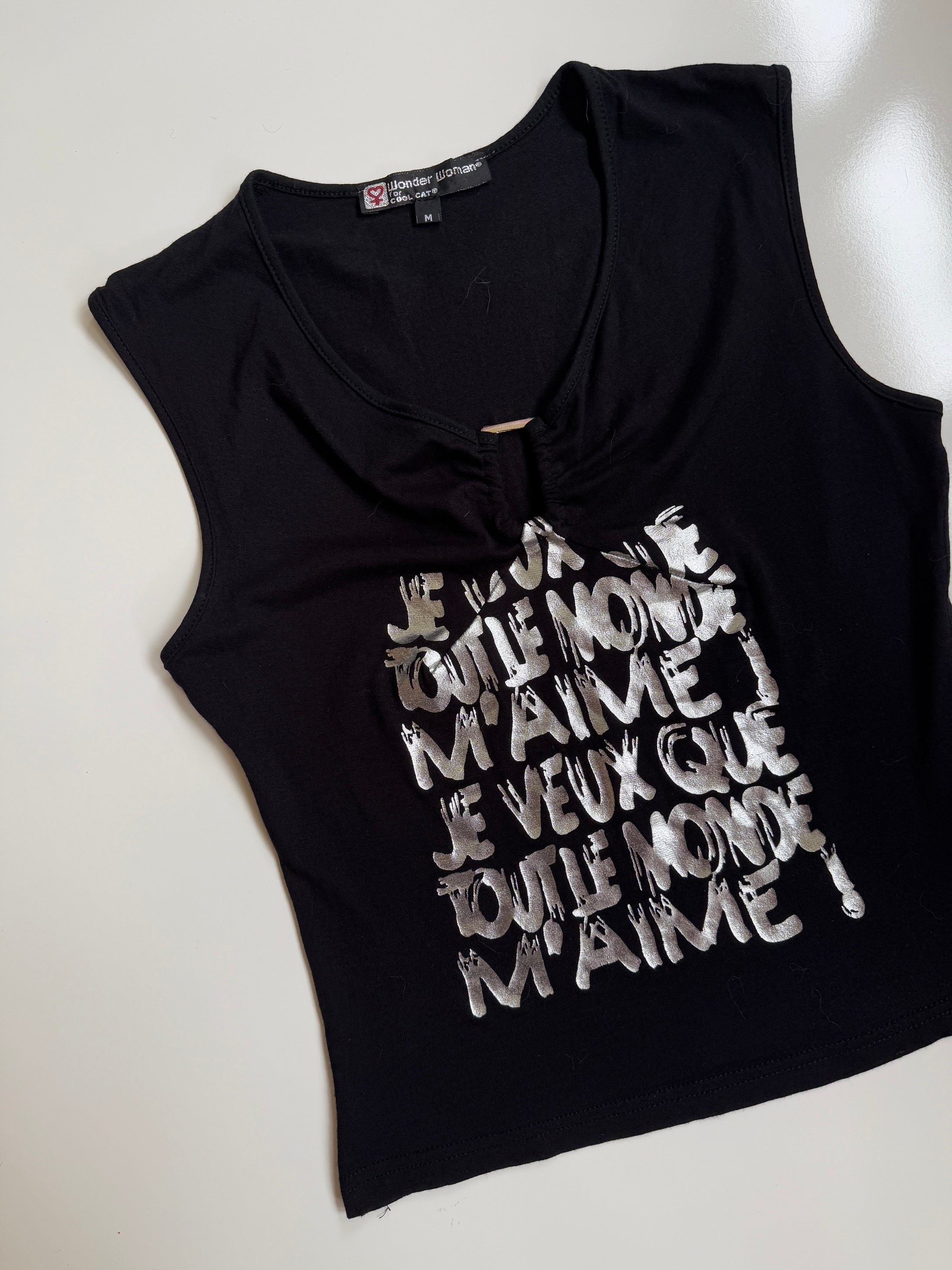 00's Graphic print tank w metal ring detail  • Size S-M