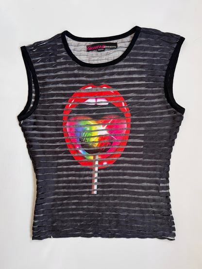 Rare 00's Miss Sixty lollipop mesh tank • Size M