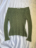 Load image into Gallery viewer, 00's khaki crochet off shoulder knit
