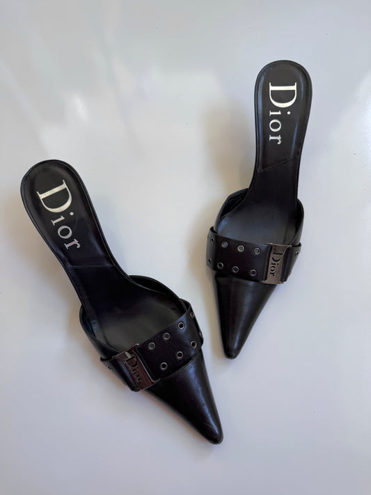 *Rare* 00's Dior by Galliano Colombus buckle mules • Size EU 39.5