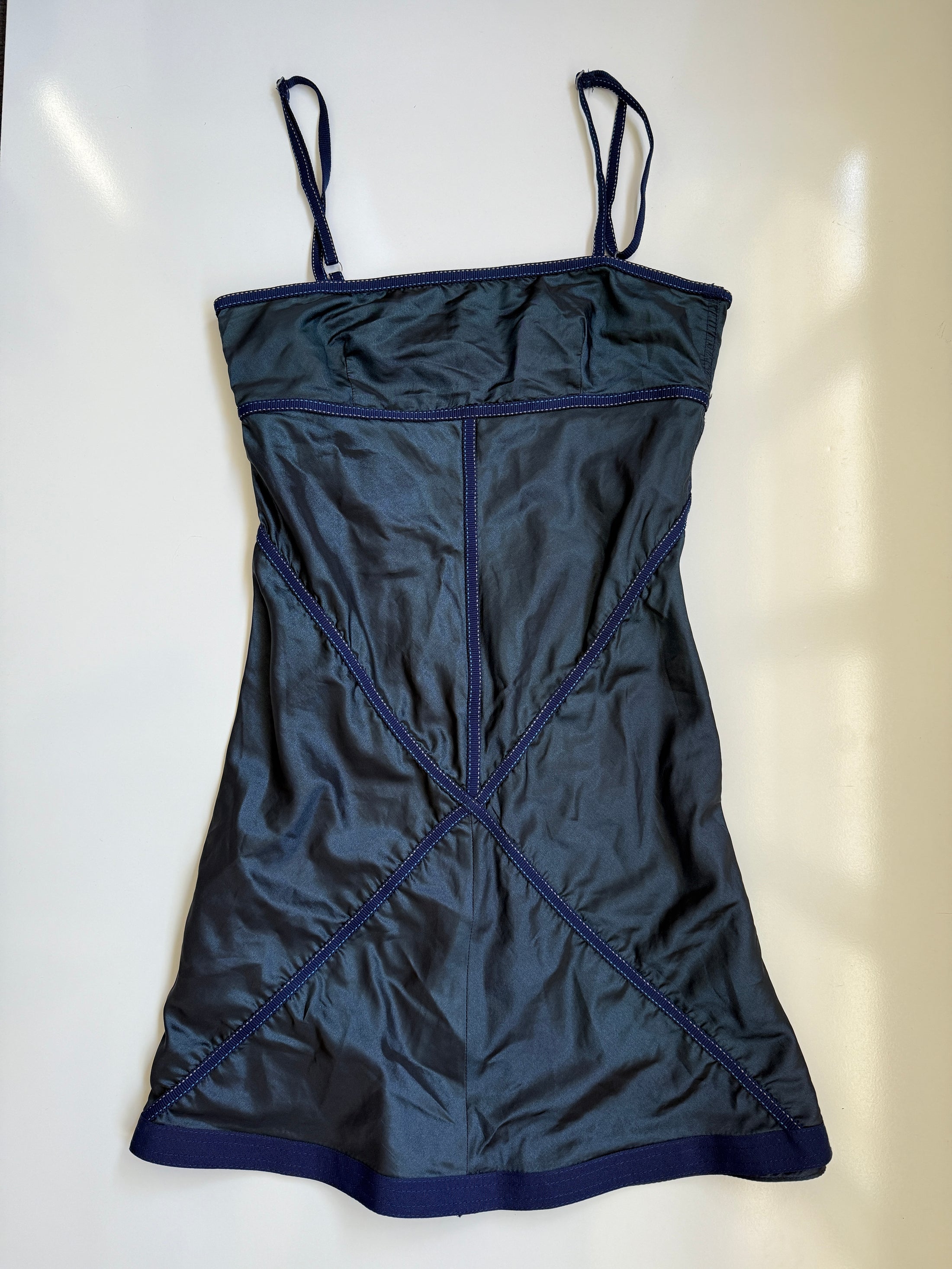 00's Diesel metallic rave panel dress • Size S