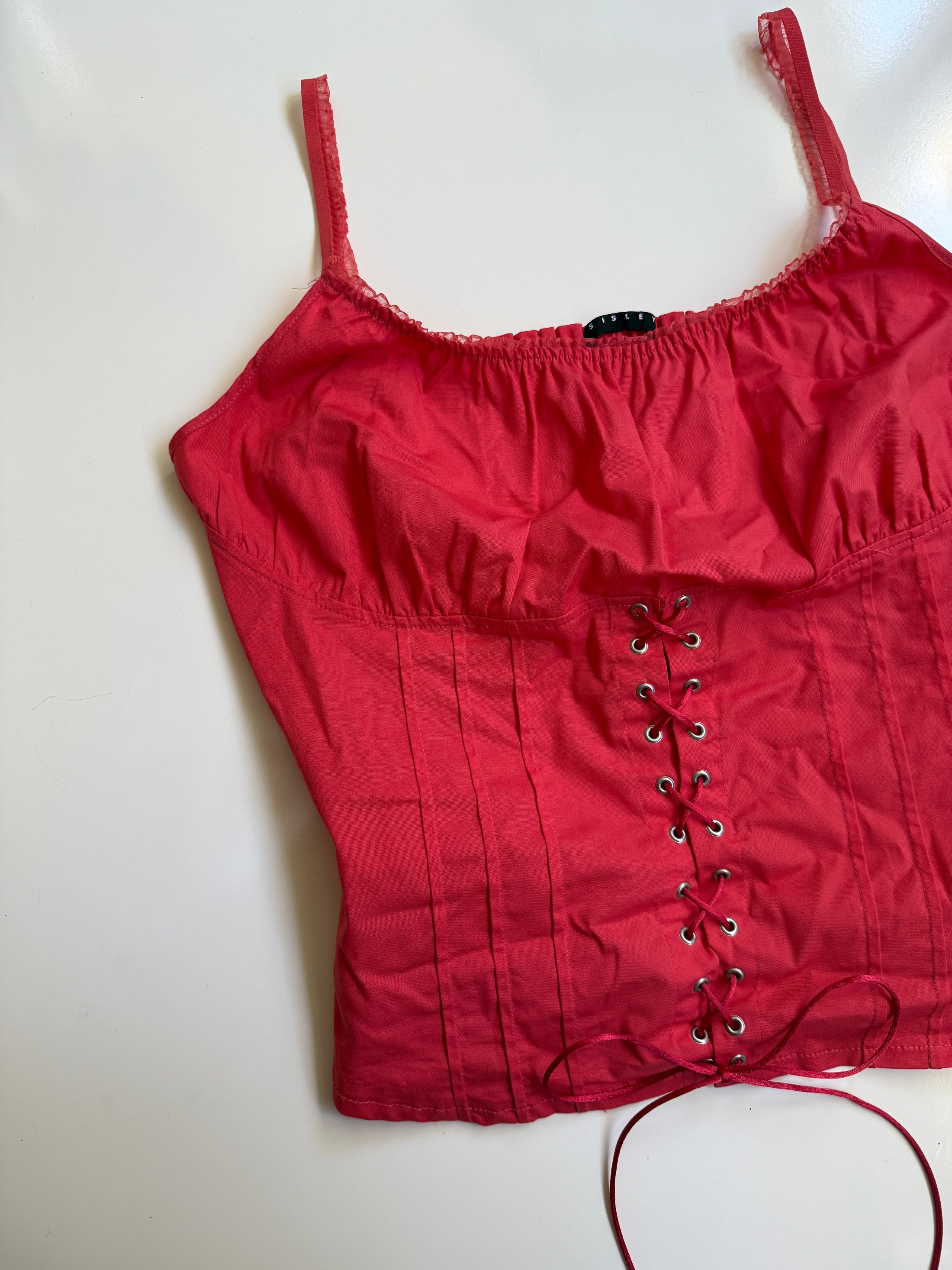00's Italian Sisley lace up cami • Size L