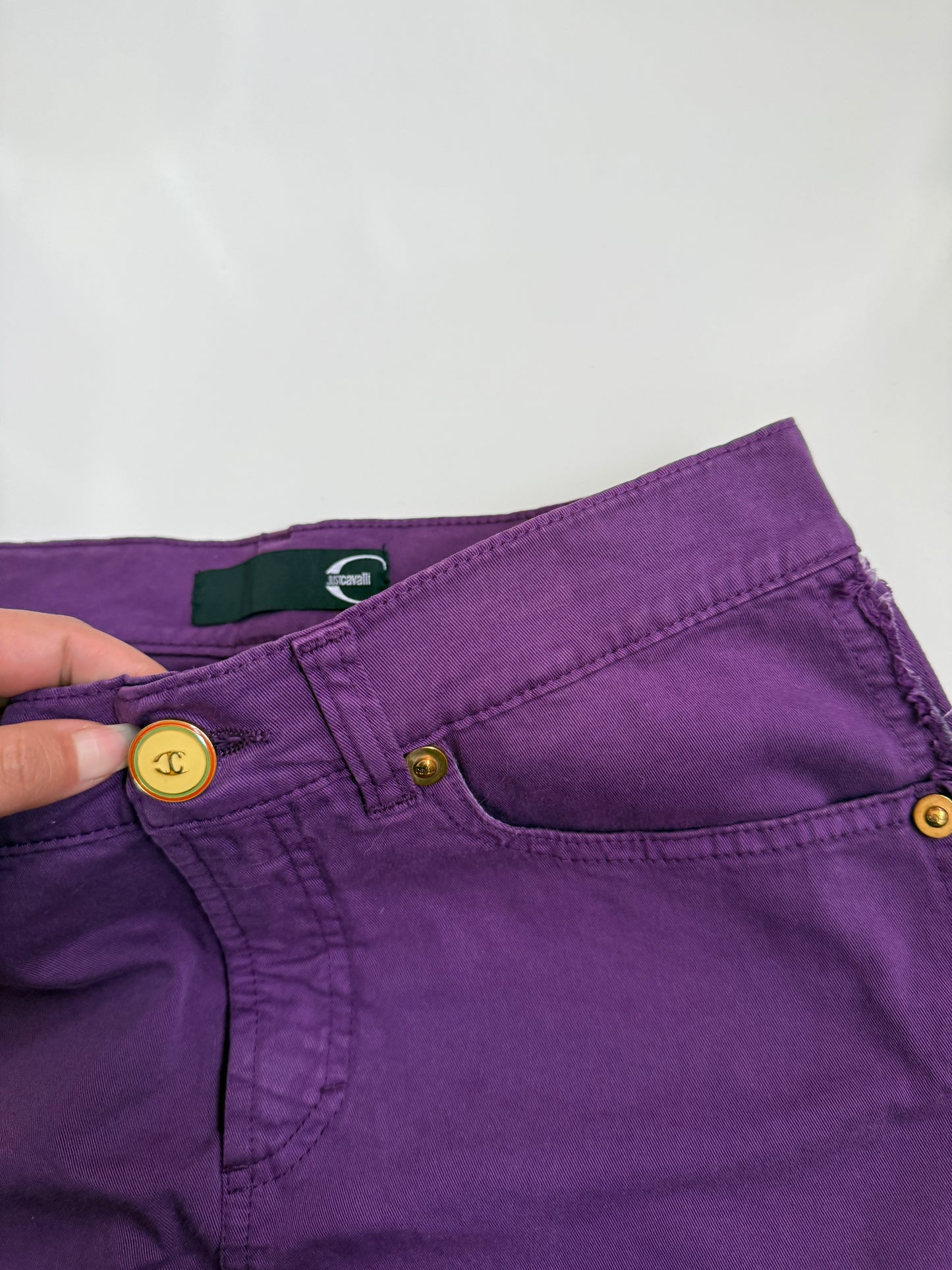 00's Cavalli distress detail mini skirt • Size 8/10