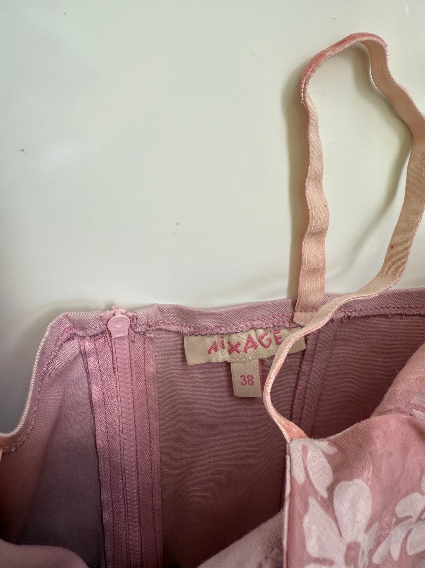 00's Boned tropical corset cami • Size 10