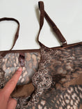 Load image into Gallery viewer, 00's Leopard mesh cami w satin ribbon • Size L
