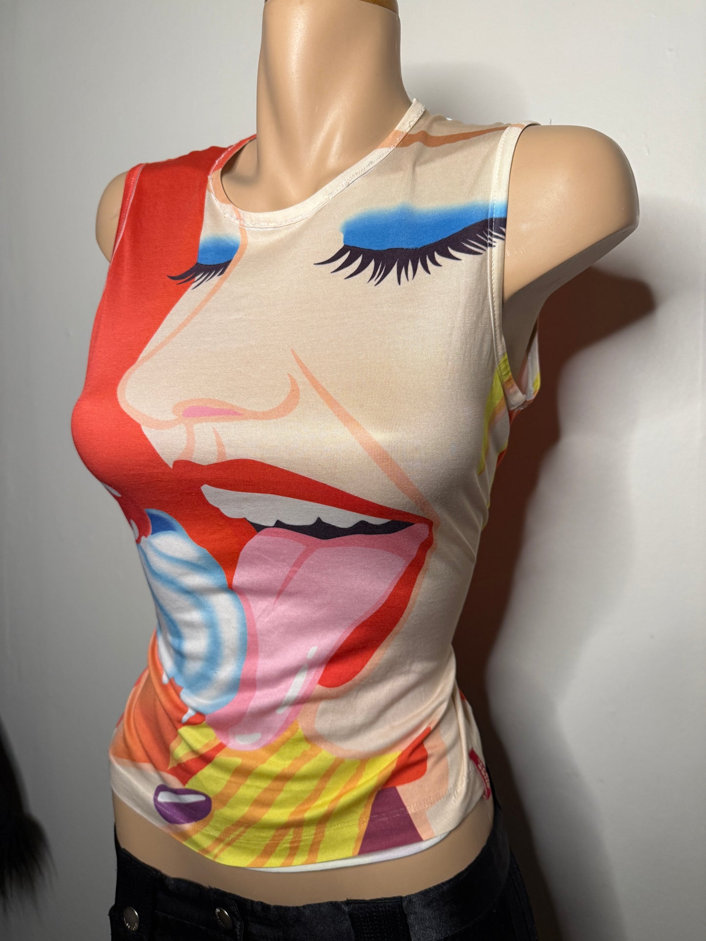 *RARE* 00's Miss Sixty girl eating ice cream tank • Size M