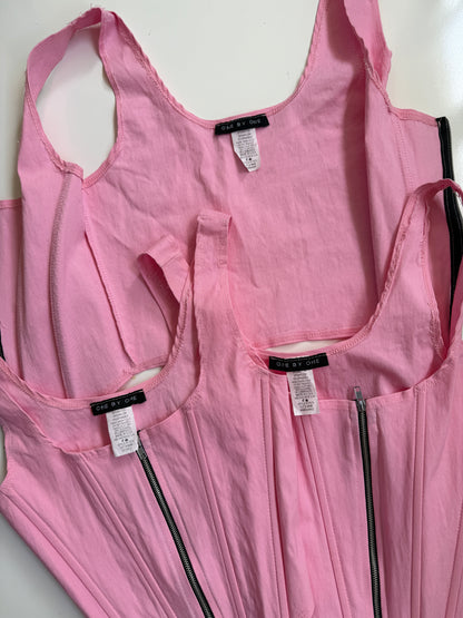 USA 00's pink zipper boned corset • 3 Sizes Available