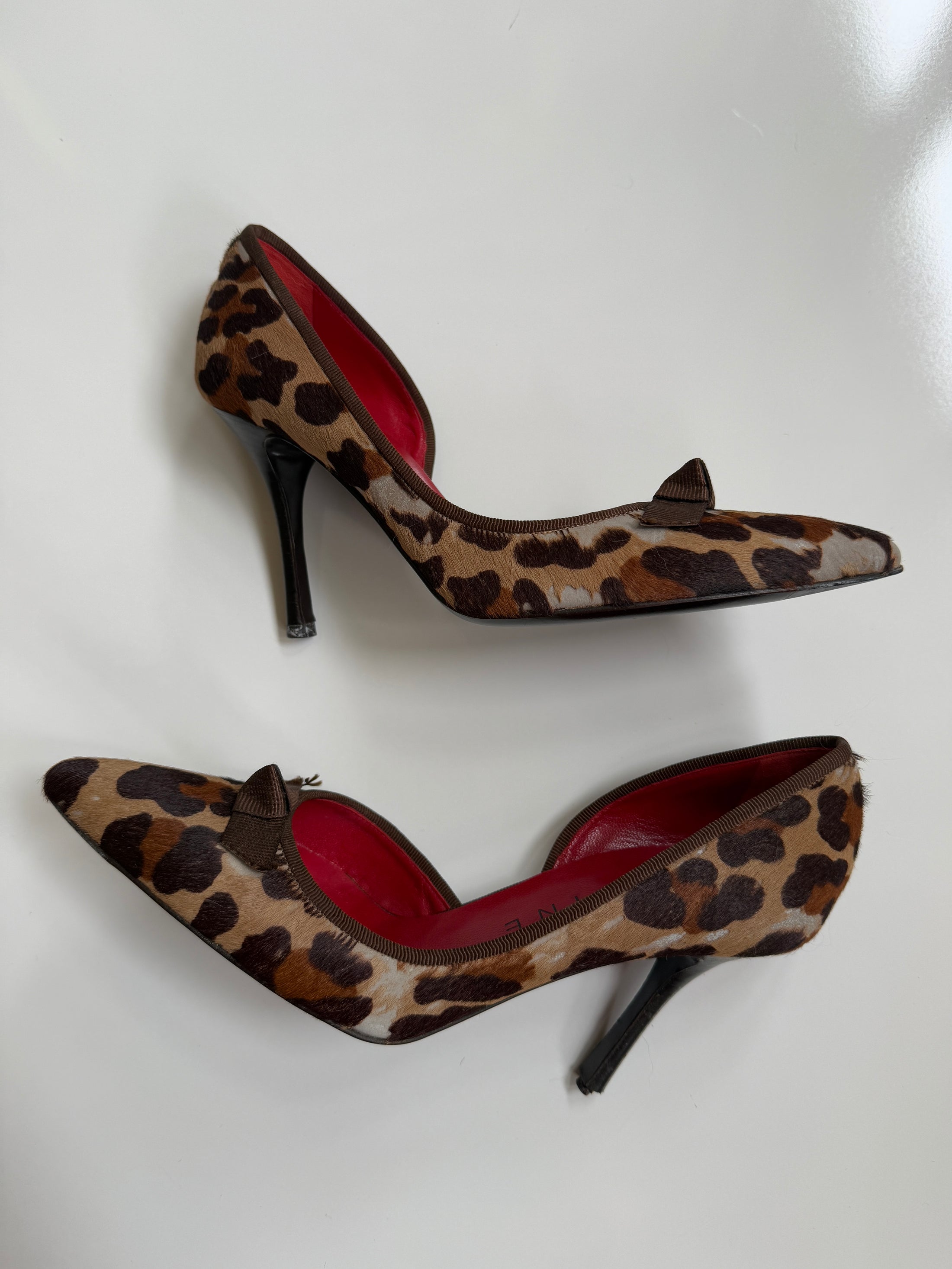 00’s Celine leopard pony hair kitten heels • Size 36
