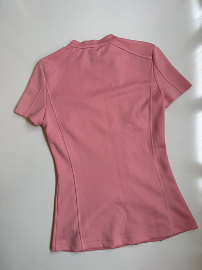 00's Pink moto zipper top • Size 10