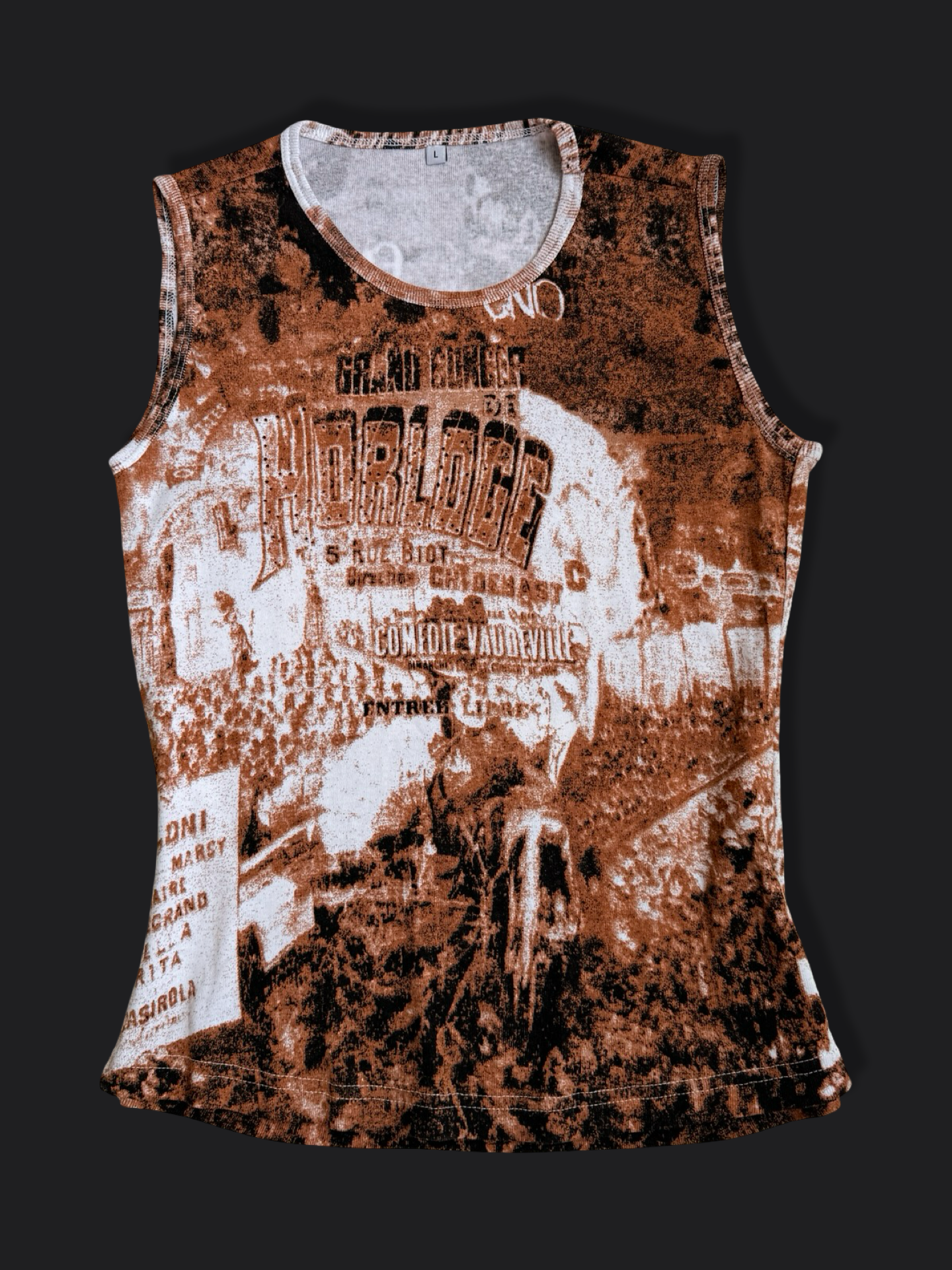 00's Rustic Graphic print tank • Size L