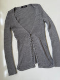 Load image into Gallery viewer, 00's Morgan glitter ribbed cardigan top *Grey• Size XS
