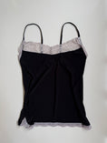 Load image into Gallery viewer, 00's Sheer black cami w lace trim  • Size L
