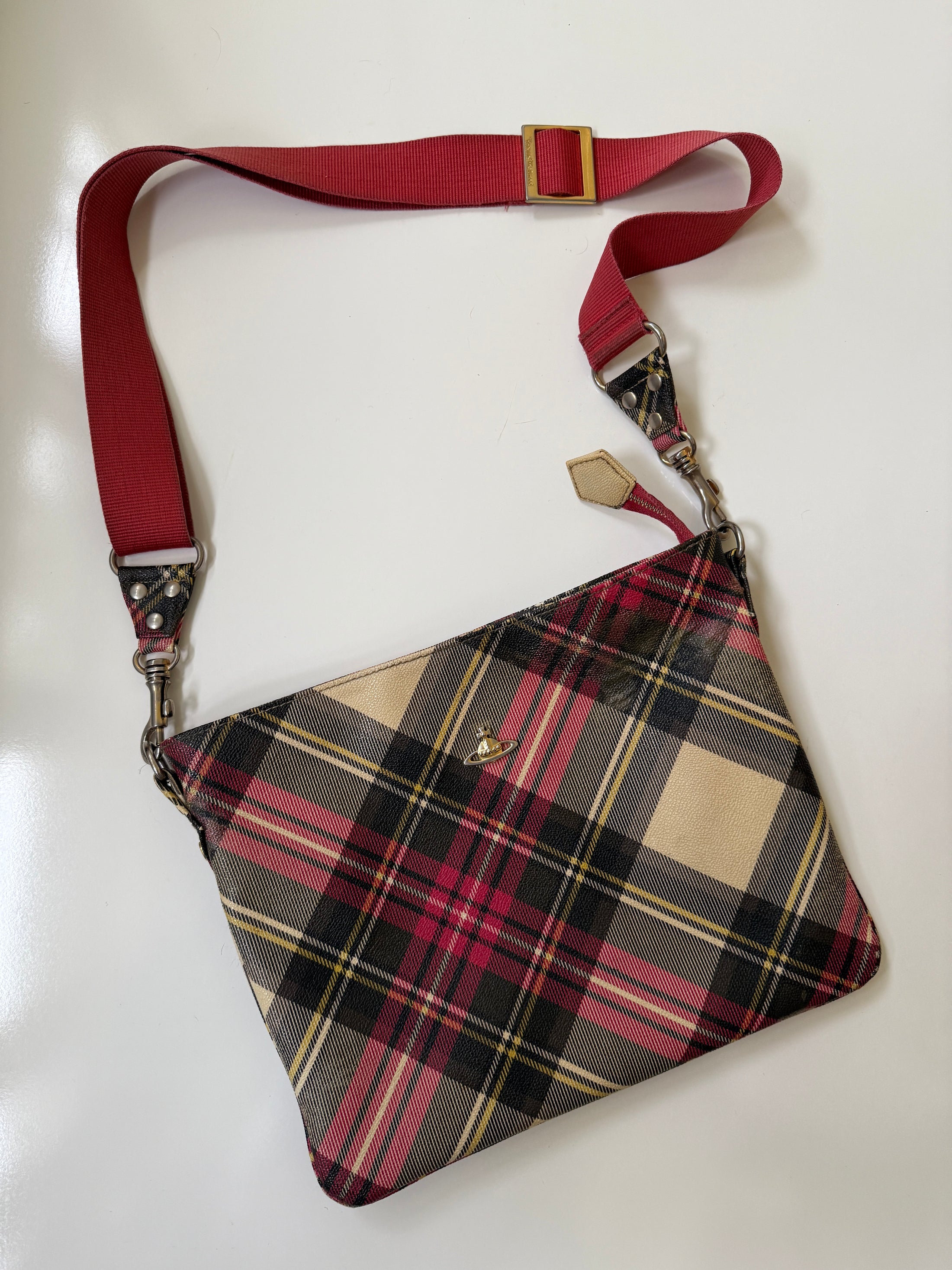 00's Vivienne Westwood plaid cross body