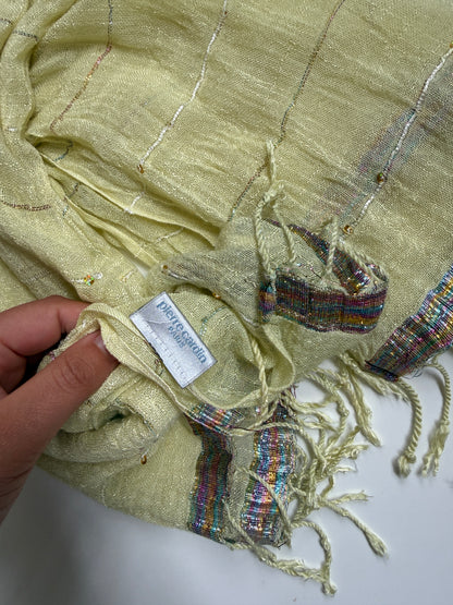 00s Pierre Cardin pale green sequin scarf