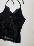Load image into Gallery viewer, Deadstock 00's mesh velvet imprinted halter • Size M
