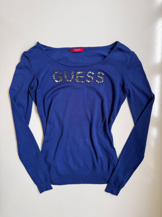 00's Guess beaded off shoulder knit • Size S