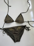 Load image into Gallery viewer, 00's Khaki embroidered bikini set • Size S
