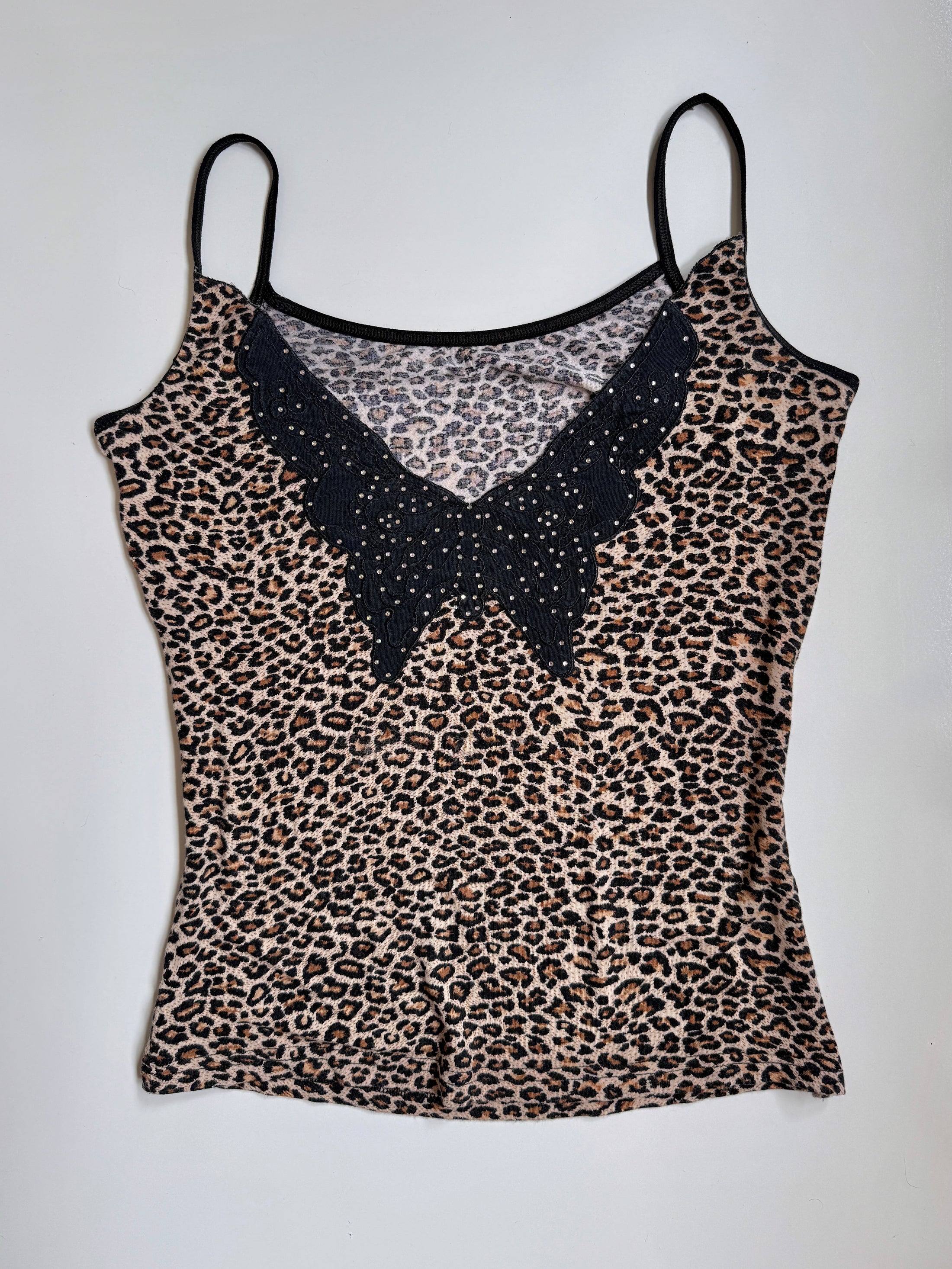 00's Leopard print butterfly cami • Size L