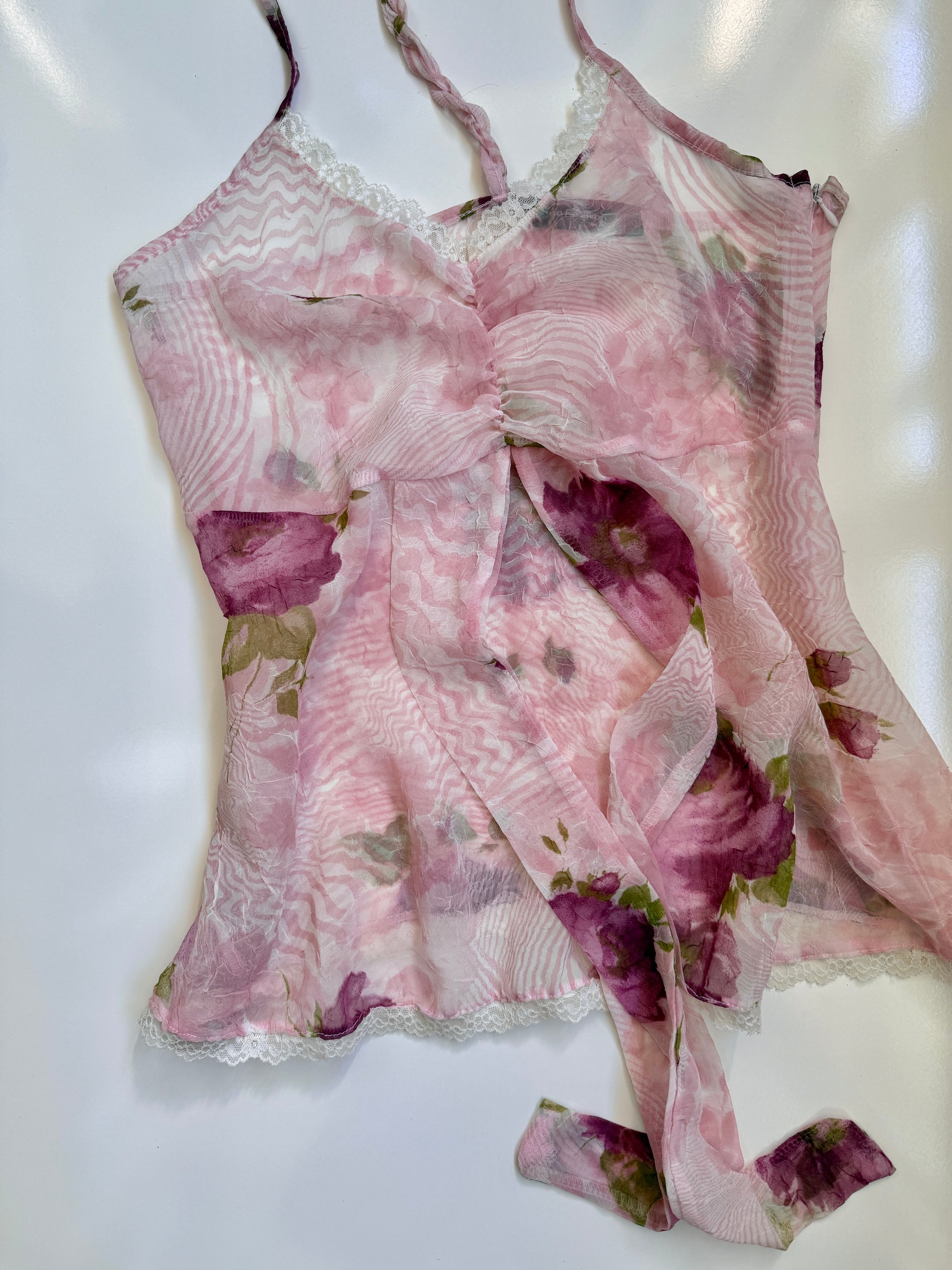 00's Pattern sheer bow cami • Size S