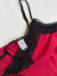 Load image into Gallery viewer, 00's Red mesh cami w lace trim • Size L
