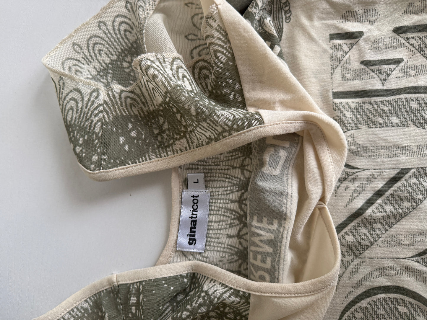 00's Money print mesh tank • Size L