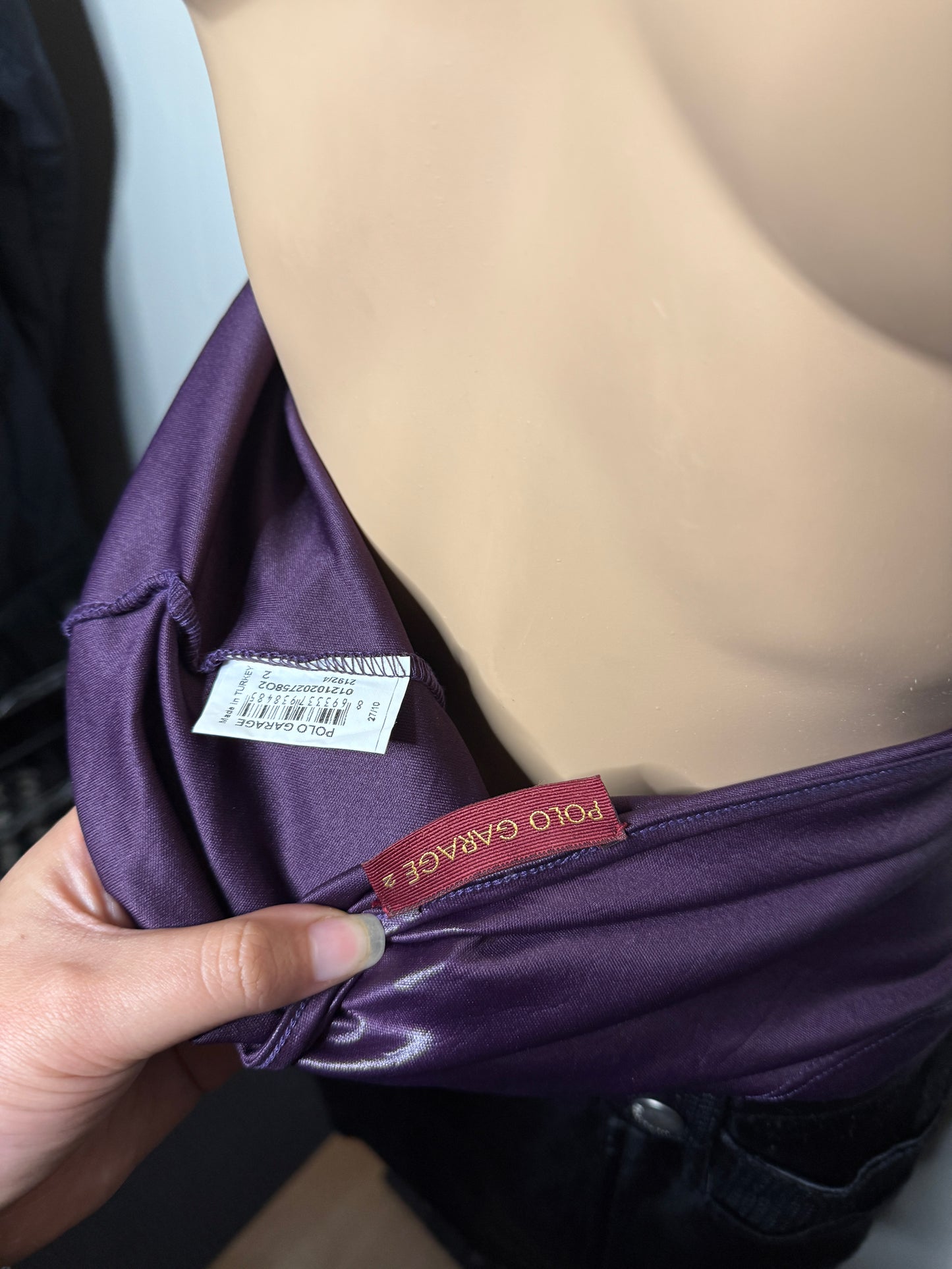 00's Polo Garage leather look halter • Size S
