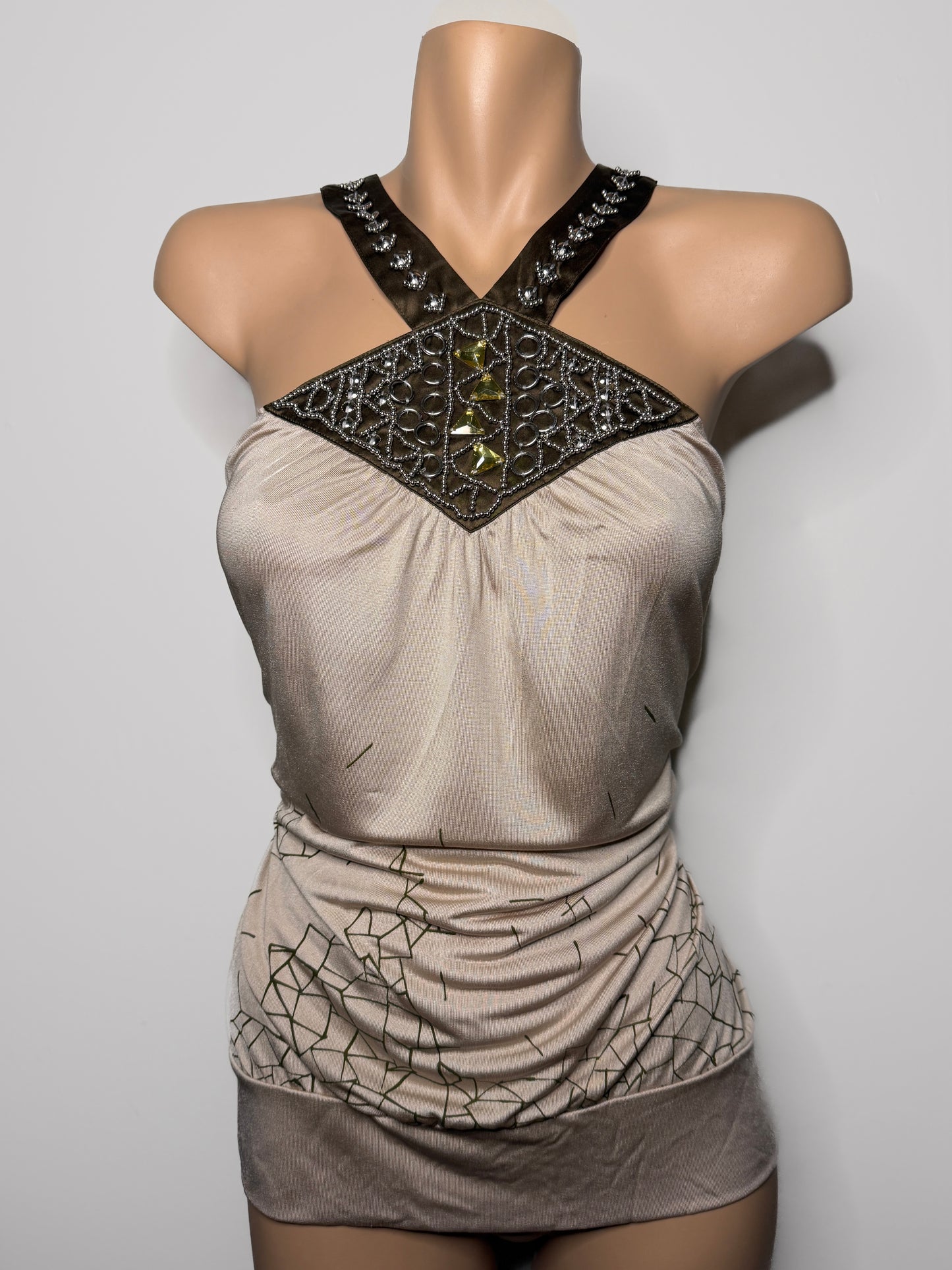 00's Marciano silk embellished halter • Size S/M