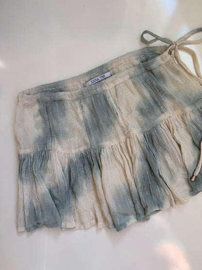 00's Zara flowy mini skirt w glitter stitching • Size 8