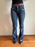 Load image into Gallery viewer, 00's Dolce & Gabbana "Don't Touch" low-rise flared jeans• Size 8
