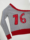 Load image into Gallery viewer, 00's Cotton number print one shoulder sweat • Size S

