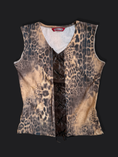 Load image into Gallery viewer, 00's Leopard faux leather lace up tank • Size M
