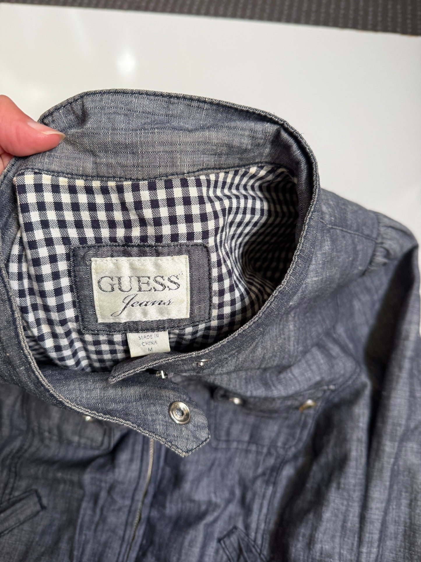 00’s Guess linen blend biker jacket • Size S