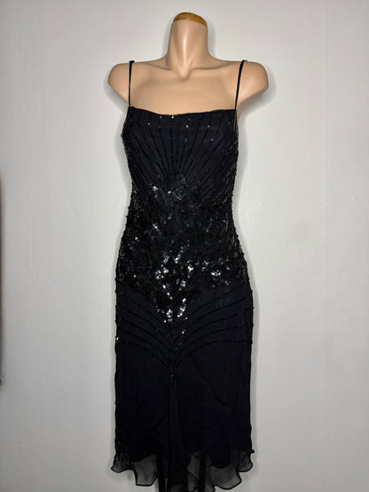 00's Mango full embellished/sequin sheer midi dress • Size S