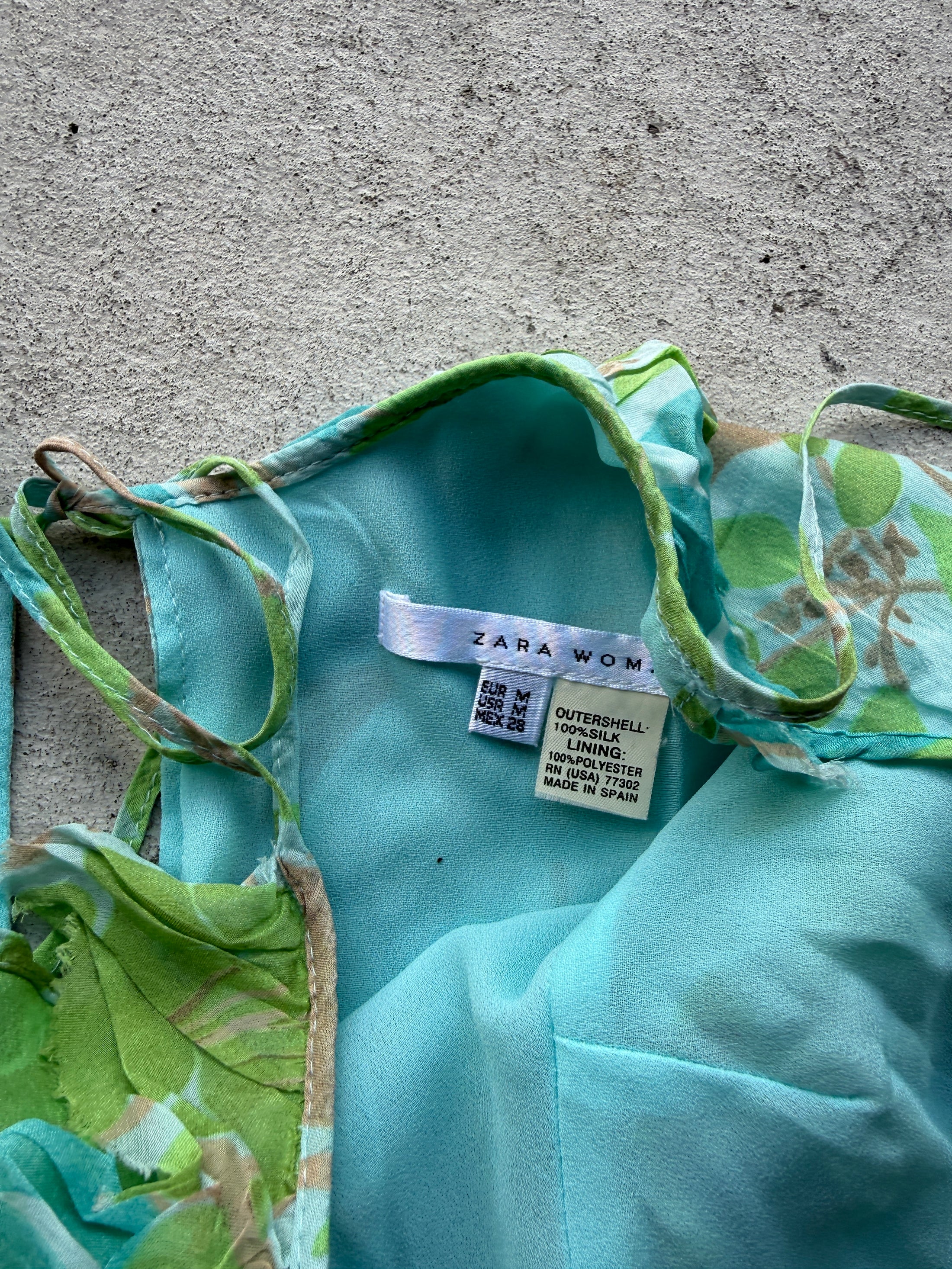 00's Zara silk tie back cami • Size 10