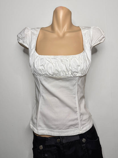 00's Cotton boned milkmaid corset top • Size S