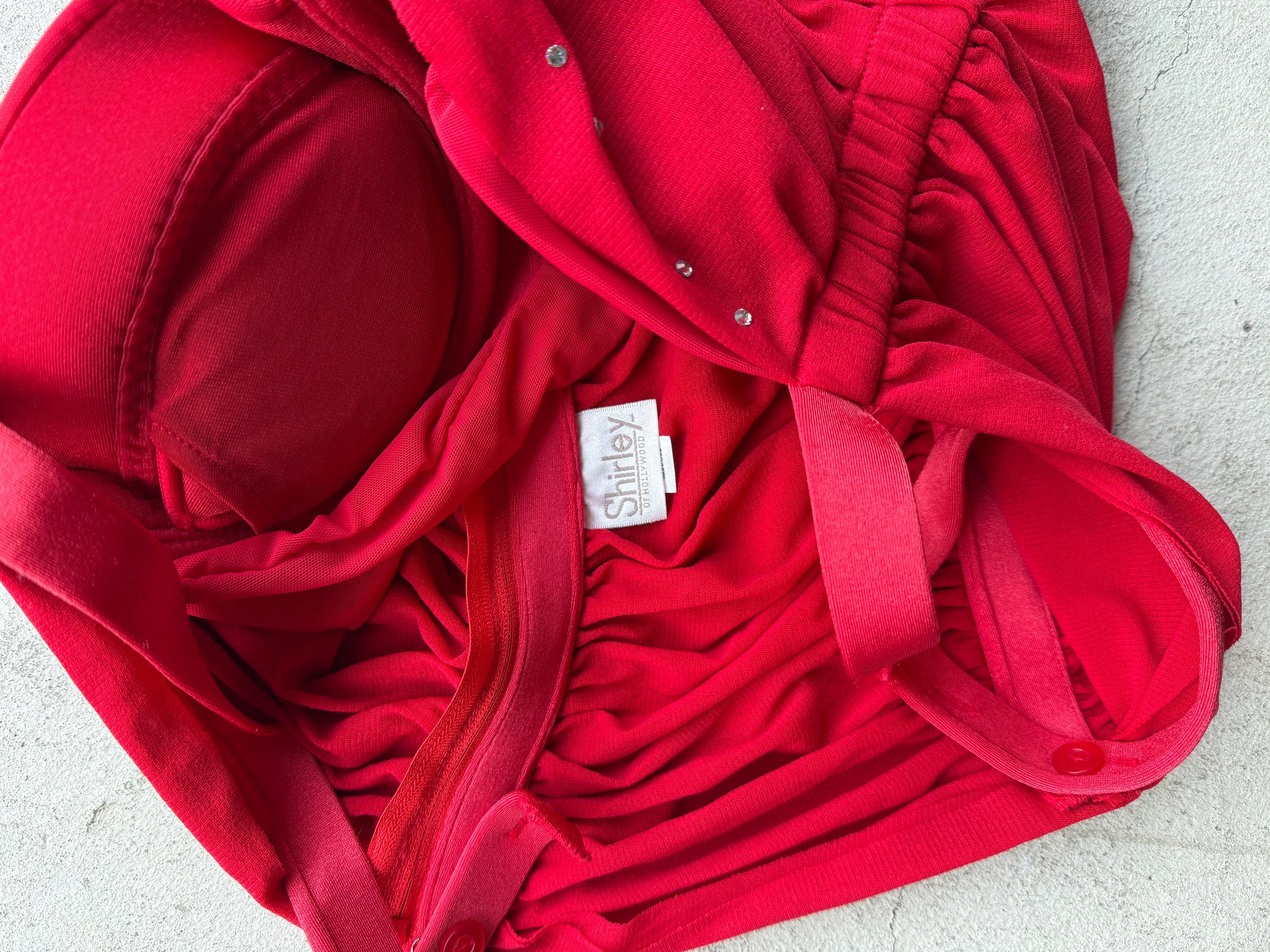 00's Red ruched bustier • Size XS