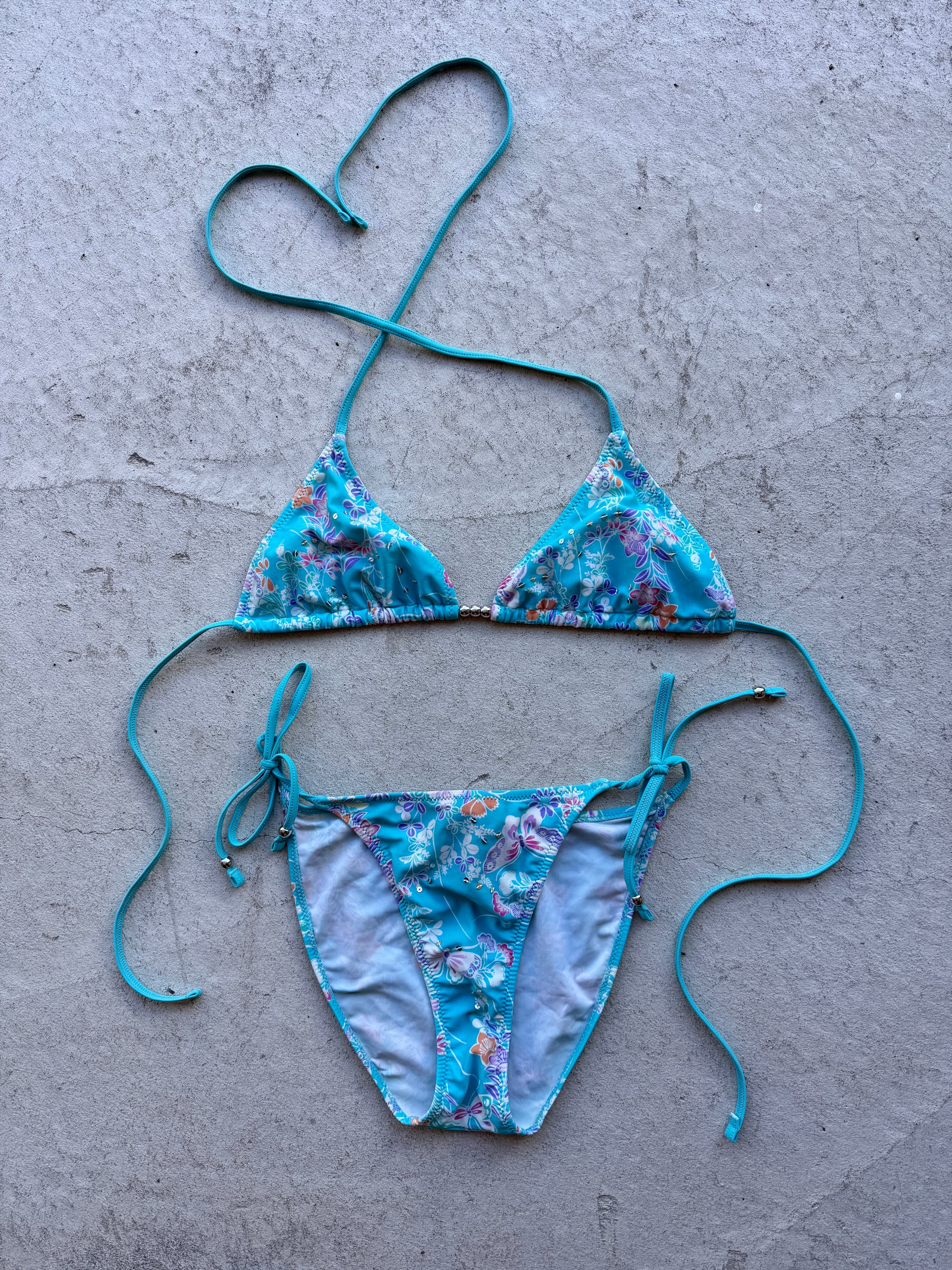 00’s Pattern sequin bikini • Size M