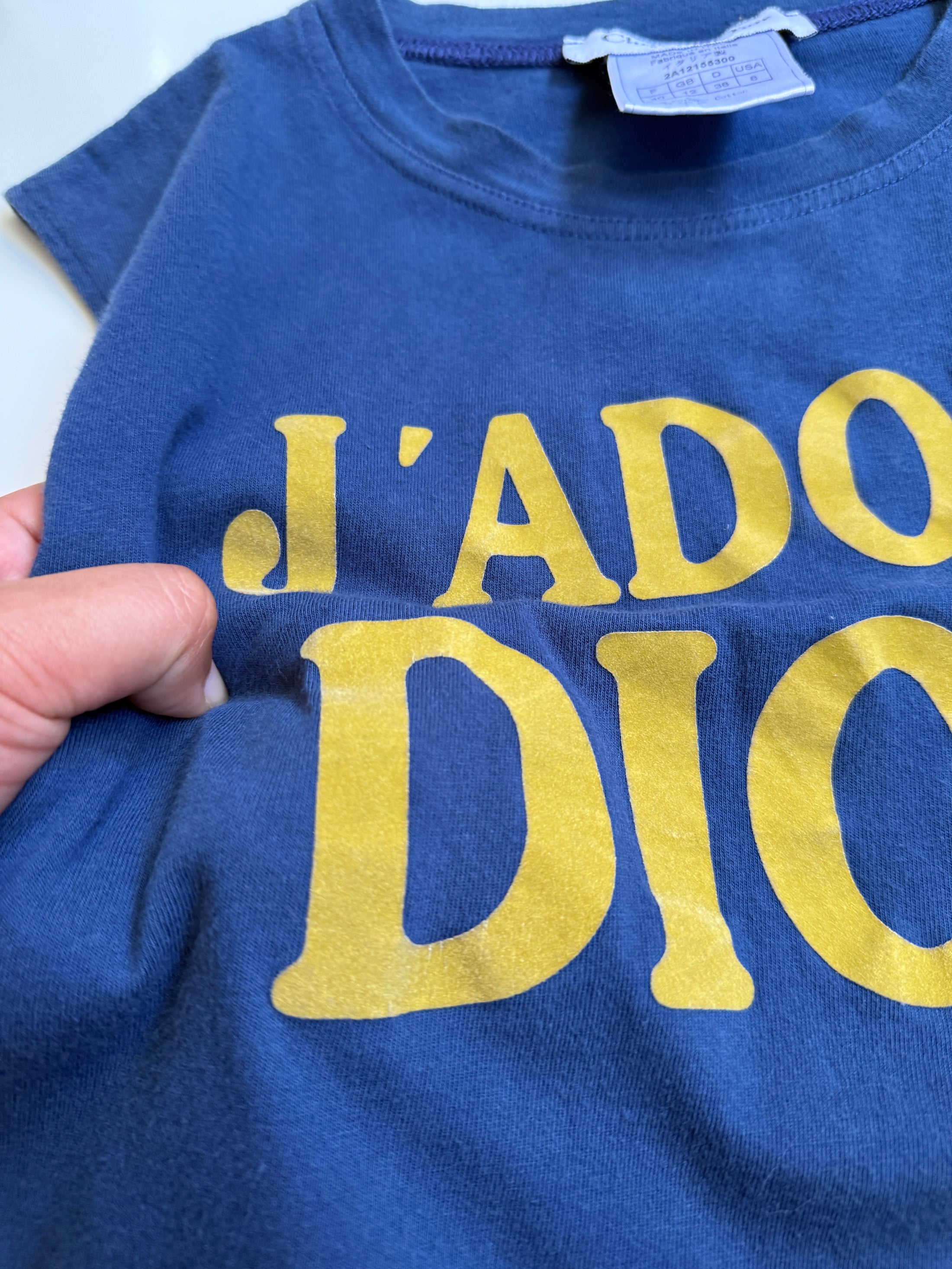 SS02 Christian Dior "J'adore Dior" tank Navy/Yellow• Size 8/10
