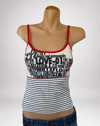 00s Striped graphic print cami • Size S/M