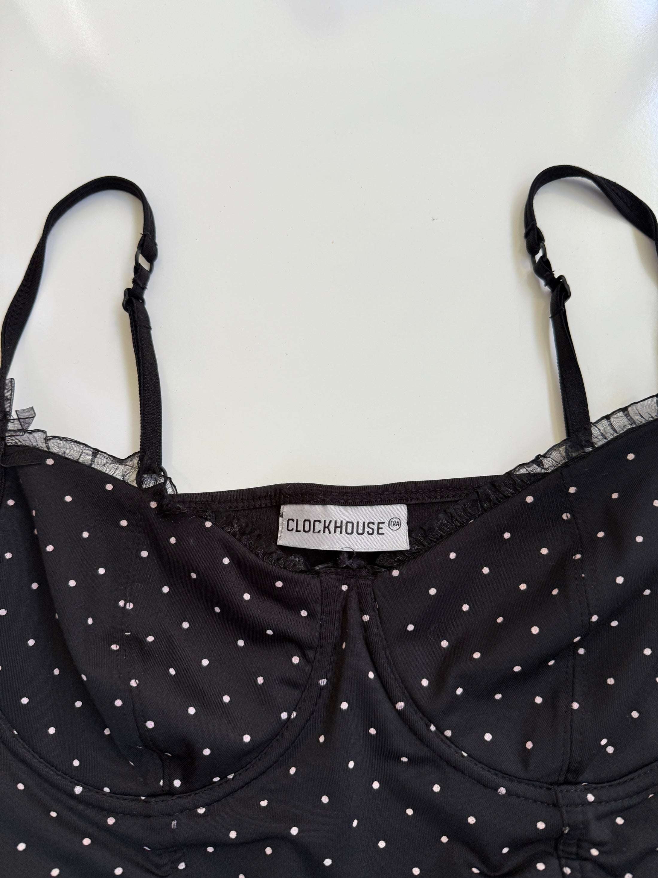 00's Clockhouse polka dot corset top • Size 10