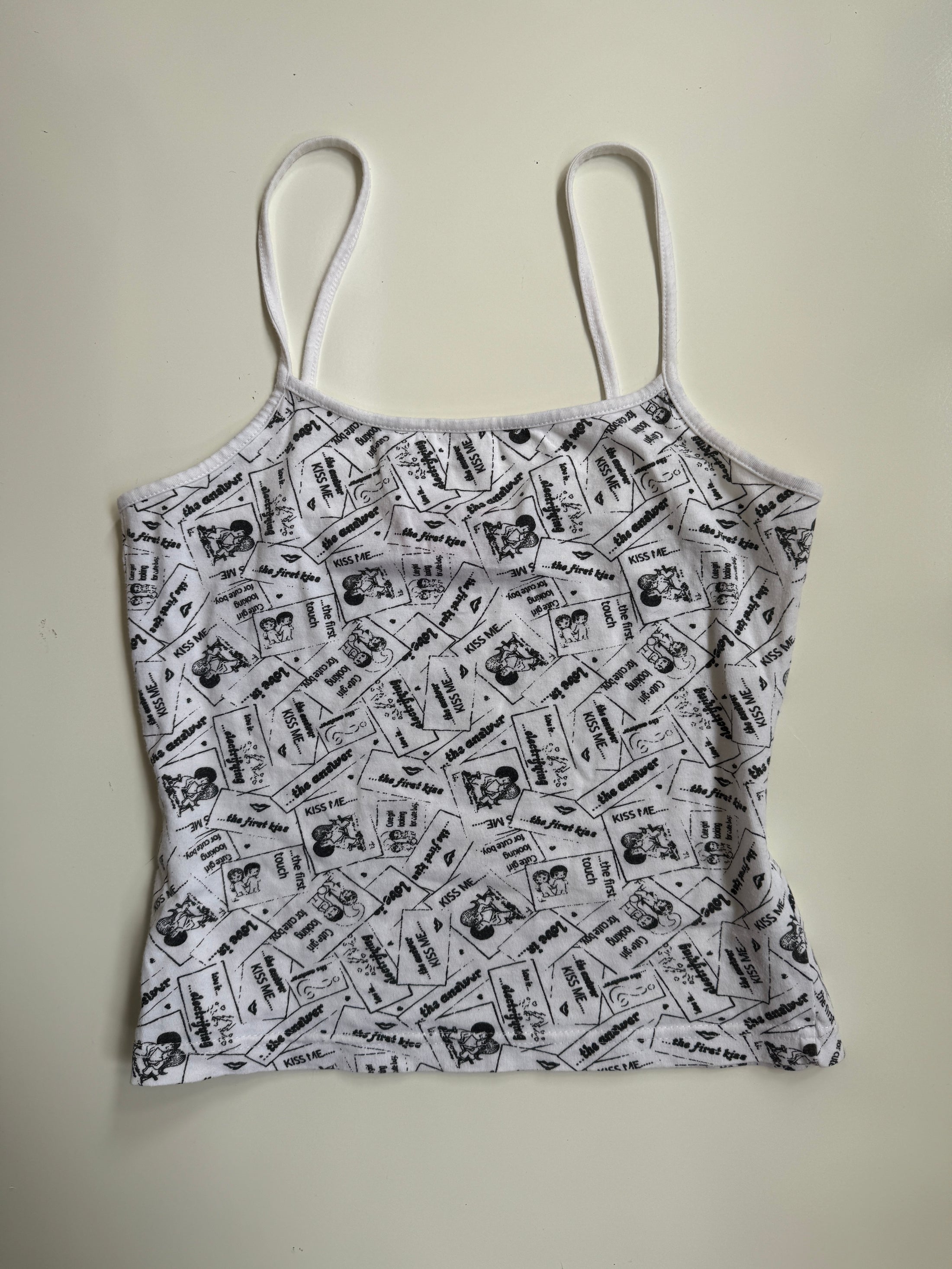 00's Love Is print cotton cami • Size XS