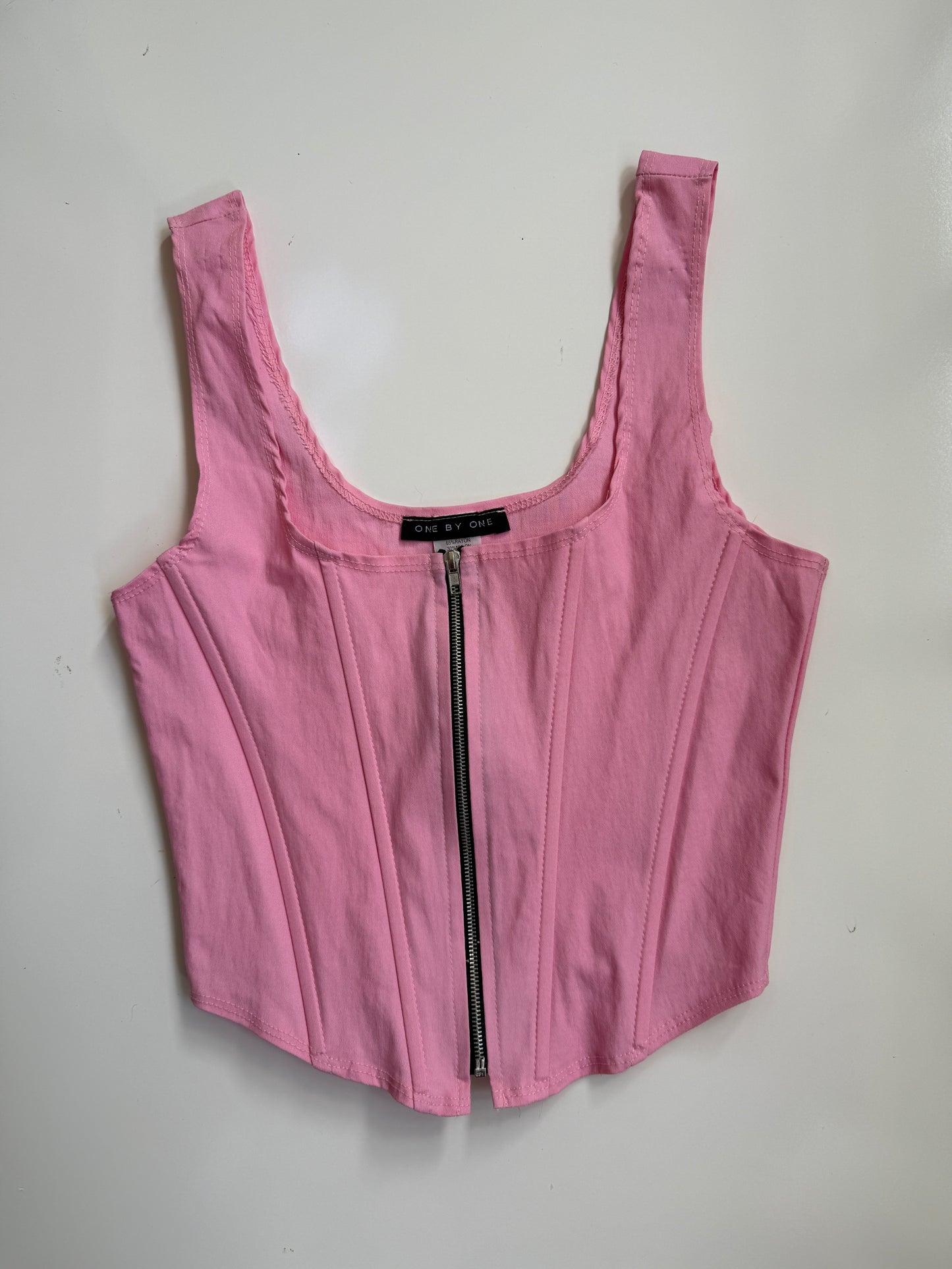 USA 00's pink zipper boned corset • 3 Sizes Available